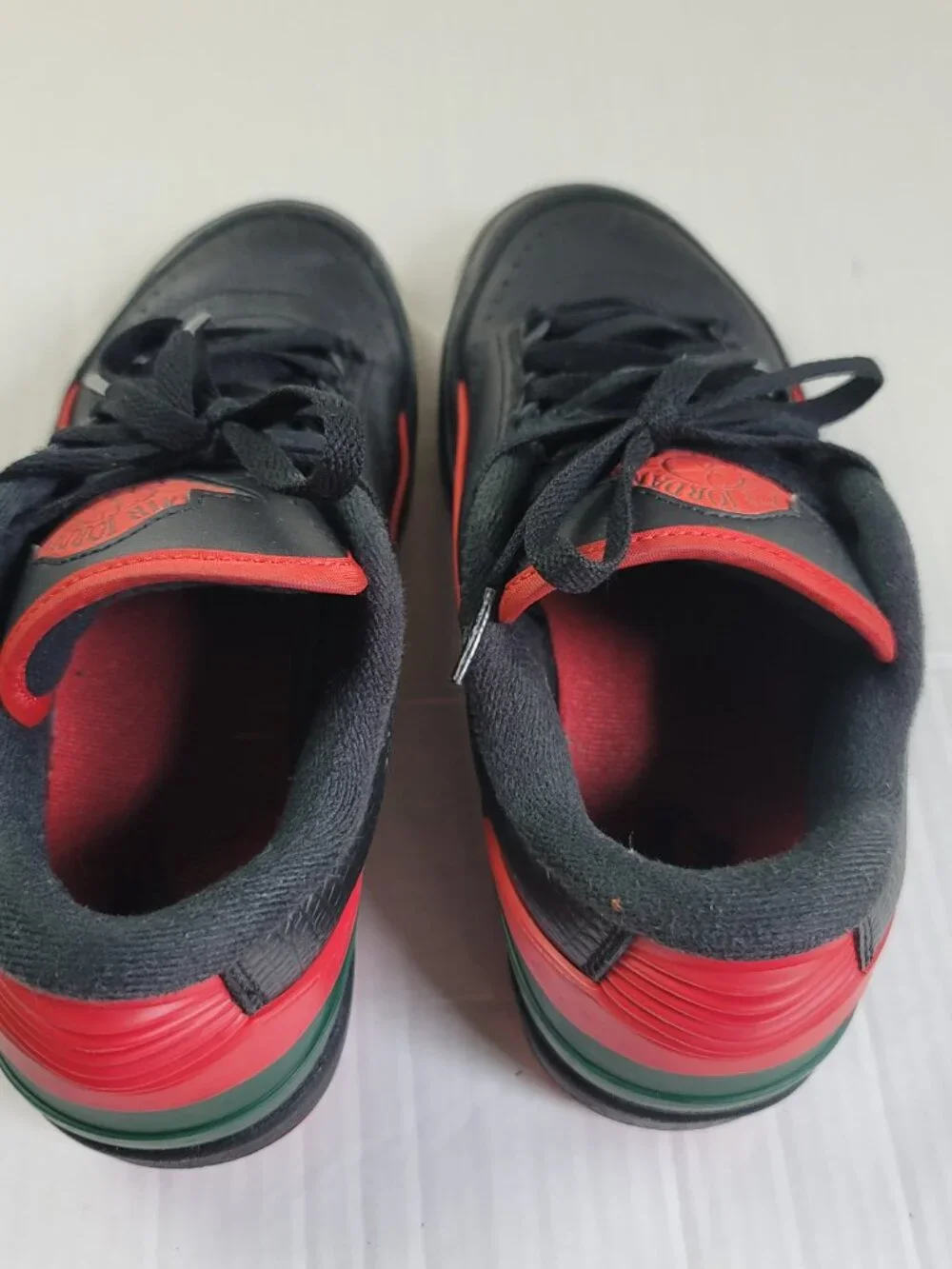 Nike Air Jordan 2 Retro Low Christmas Black Red Green Size 6Y Sneakers